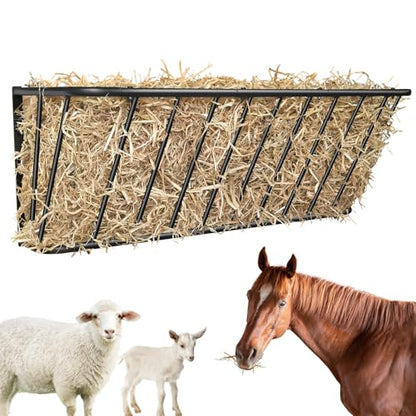 Wall Mount Steel Horse Hay Feeder Rack, 20 Gallon, 35.5 Inch Long | Heavy Duty Steel Wall Mounted Hay Feeder Rack, Goat Hay Feeder Suitable for Horses and Sheep, Perfect for Stable & Farm Use