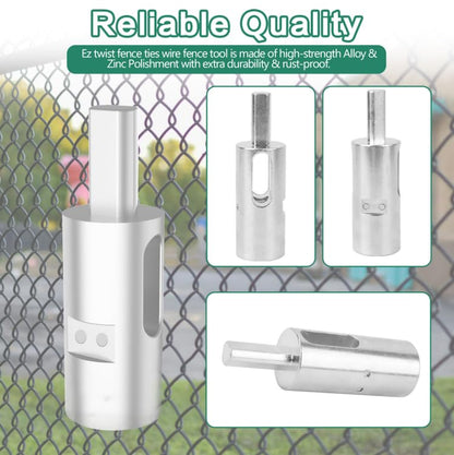 EZ Twist Fence Ties, Chain Link Fence Ties Tool - 9 Gauge Drill Chuck Tool Compatible 3/8” Chuck Power Drills For Fixing Chain Link Fence And Loop Fences