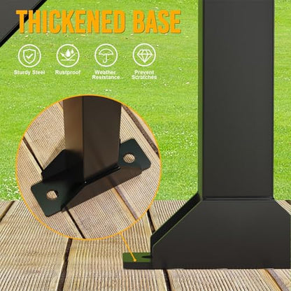 Utility Trailer Tool Rack with 8 Rubber Holes with Brackets, Standard Black - color: Standard Black