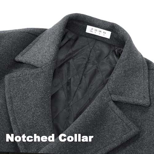 APTRO Men's Luxury Full Length Trench Coat Long Wool Overcoat Winter Windbreaker - color: Dark Grey, size: Small