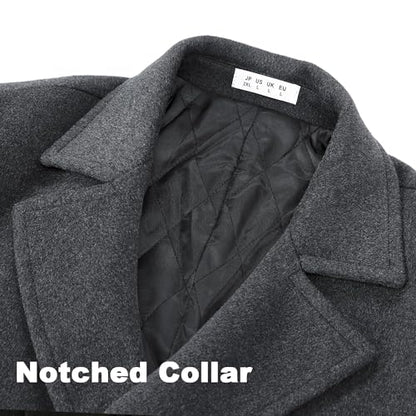 APTRO Men's Luxury Full Length Trench Coat Long Wool Overcoat Winter Windbreaker - color: Dark Grey, size: Small