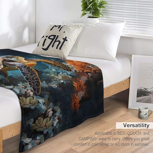 Sea Turtles Fleece Throw Blanket for Couch Adults Teens 40" X 50" - color: Sea Turtles, size: 40x50 inch