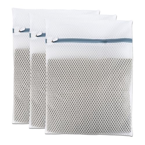 Lingerie Bags for Washing Delicates 3Pcs, Laundry Wash Bag, Honeycomb Mesh Laundry Bag 12x16 Inch Medium