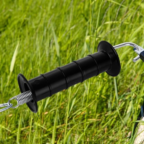 12 Pack Plastic Electric Fence Gate Handle Insulators, Gate Handle with Spring Heavy Duty Electric Fence Insulators, Gate Connector, Electric Fence Wire Handle