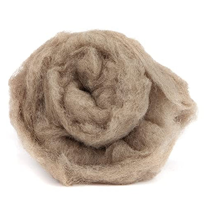 Maori Wool Carded Batting for Needle Felting, 3.5 oz, Earth Brown - color: Earth