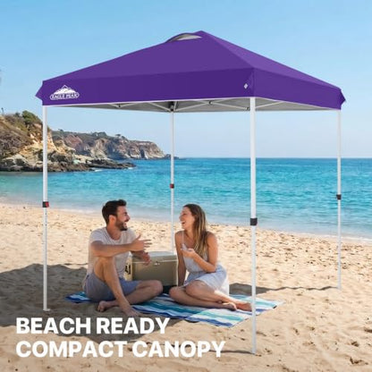 EAGLE PEAK 6.6x6.6 Pop Up Canopy Tent Easy Up Canopy Outdoor, Purple - color: Purple, size: 6.6x6.6