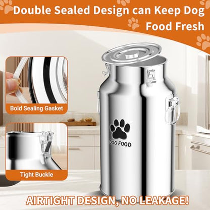 30Lbs Stainless Steel Dog Food Container，Metal Dog Food Storage Container