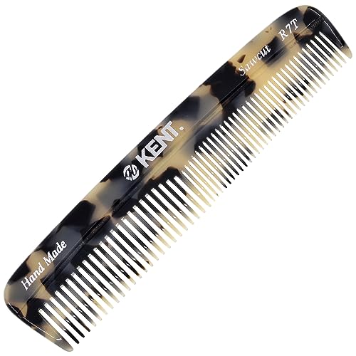 Kent R7T TW Fine and Wide Tooth Hair Comb, Handmade Pocket Comb for Men, Beard and Mustache Combs for Everyday Grooming and Styling, Sawcut Kent Combs, Made in England - color: White Tokyo, size: 6 Pack