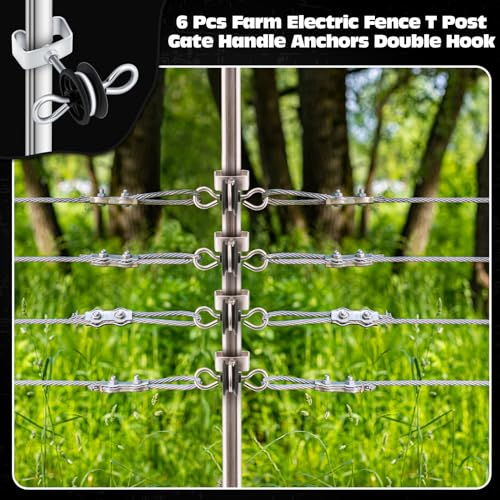 Gisafai 6 Pcs Electric Fence Gate Handles T Post Gate Handle Anchors