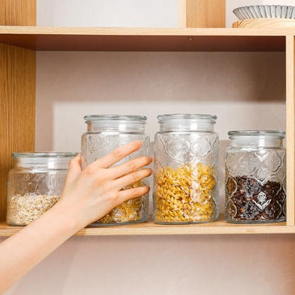 Adodeen Glass Storage Containers With Lids, Glass Jars With Lids, 32OZ - color: 32oz Sunflower