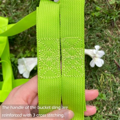 Bucket Sling Lifting for 5 Gallon Bucket Green，Multifunctional Handling Sling，Webbing Sling is Load Rated Up to 200Pounds