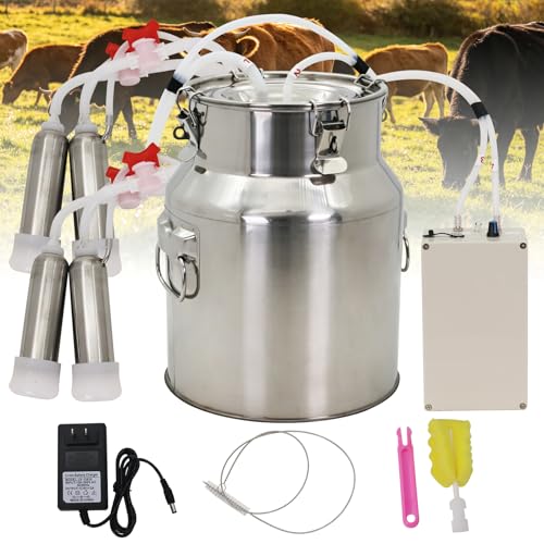 14L High Power Cow Milking Machine Portable Rechargeable Pulse & Vacuum - size: 14L High Power Cow Electric Milker