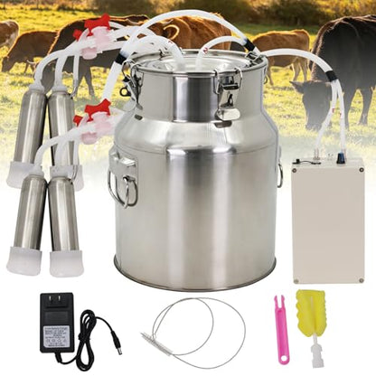 14L High Power Cow Milking Machine Portable Rechargeable Pulse & Vacuum - size: 14L High Power Cow Electric Milker