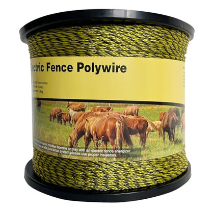 Portable Electric Fence Polywire 5050ft 1540m 6 Steel Strands - size: 5050Ft/1540M