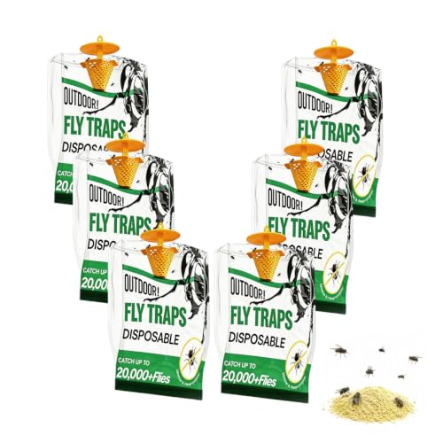 Elasound Fly Traps Outdoor 6 Pack -Water Activated Hanging Fly Traps - size: 6Pack