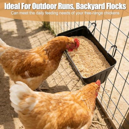 Chicken Feeder Waterer,Hanging Goat Feeders,5 Quart*3 Pack,Feeder Trough for Sheep Duck Poultry Dog, Fence Feeder Trough Livestock Feeding Container, Chicken Coop Accessories,Black - color: 3 Pack Black