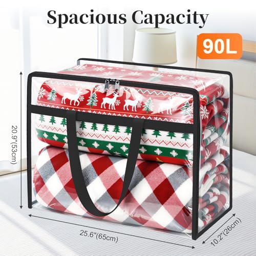 SpaceTrove Clear Storage Bags, 8-Pack Under Bed and Closet Organizers 90L - size: 90L