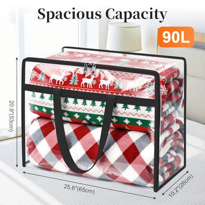 SpaceTrove Clear Storage Bags, 8-Pack Under Bed and Closet Organizers 90L - size: 90L