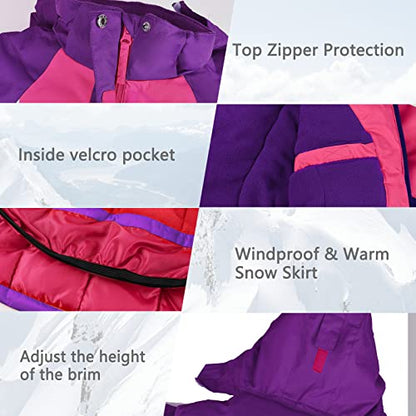 YINGJIELIDE Boy's Waterproof Ski Jacket,Kids Outdoor Snowboarding windproof Jacket,Fleece Lined Hooded,Warm Winter Snow Coat - color: Rose, size: 7-8 Years