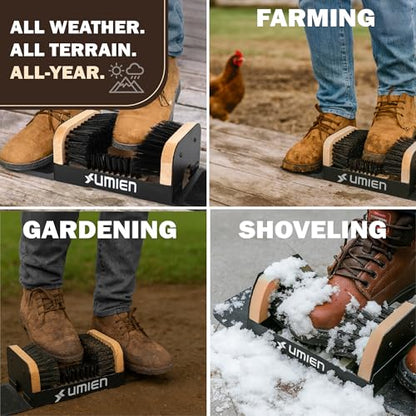 Umien Boot Scraper Outdoor Shoe Brush with Flaps, for Mud, Dirt & Snow | Heavy-Duty Outdoor Use, Weather-Resistant, Durable Bristles, Freestanding