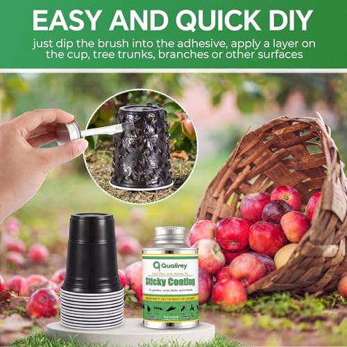 Qualirey Sticky Coating Trap with Brush and 12 Pcs Plastic Cup, Horse Bug - style: Horse Bug