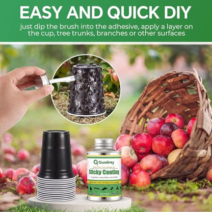 Qualirey Sticky Coating Trap with Brush and 12 Pcs Plastic Cup, Horse Bug - style: Horse Bug