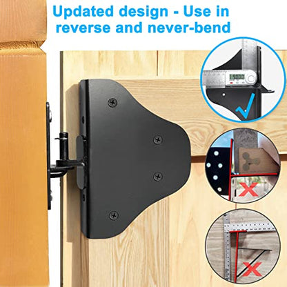 Fence Gate Kit Gate Hardware with Gate Latch for Single and Double Doors - Updated 90 Degree Right Angle Gate Hinges - Anti Sag Gate Kit - Gate Corner Brace Bracket (2 Set) - size: No Sag Gate Kit 2 Set
