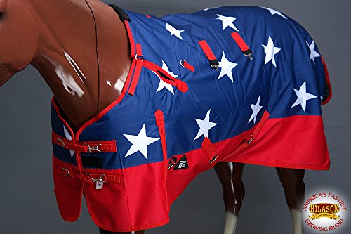 Hilason 600D Waterproof Miniature Horse Turnout Blanket - color: US Flag, size: 42 In