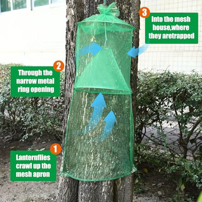 Qualirey 2 Pack Spotted Lanternfly Trap Lanternfly Killer for Tree,Green - color: Green