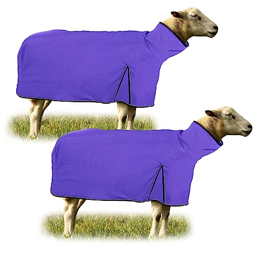 Silkfly 2 Pcs Sheep Blanket Mesh Medium Goat Adjustable Strap, Purple - color: Purple