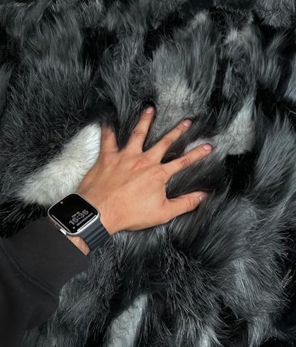 Continuous Yard Faux Fur Fabric Long Pile Tribal Patchwork 58" W/Sold - Multicolor Soft Plush Craft Costume Paws Fake Fur Stuffing Pillows FurSuit Scarf Coat Bag (Gray White Black) - color: Multi-color (Gray White Black)
