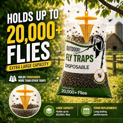 Fly Traps Outdoor 9 Pack Water Activated Disposable Fly Trap
