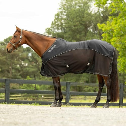 Equinavia Sommer Stable Sheet with NordicAir™ Tech - Black/Grey - 76 in - color: Black, size: 76 in