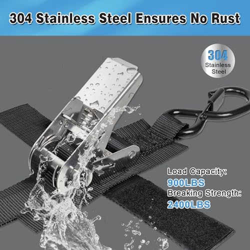 EXVITAL Boat tie Down Straps to Trailer 1"×4' Transom Straps - size: 1"×4’