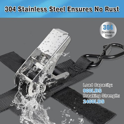 EXVITAL Boat tie Down Straps to Trailer 1"×4' Transom Straps - size: 1"×4’