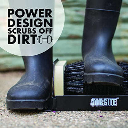Jobsite Boot Scrubber - Outdoor Shoe Scraper Cleaner Brush - Extra Wide - color: Black & Tan