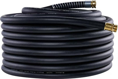 Guitrees Garden Hose 100FT x 3/4”, Heavy Duty Rubber Hose, Water Hose with Five-Layered Braiding, Male Female Fittings, 1000PSI Burst, 300PSI Working (Black) - color: Black, size: 3/4 100FT Male to Female