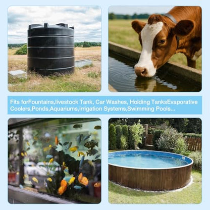 1" Float Valve for Water Tank, Automatic Water Level Control Valve, High Flow Fill Valve for Stock Tank, Livestock Water Trough, Pond & Pool, Nylon Resin, Auto Shut-Off