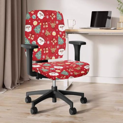 Christmas Santa Print Chair Covers Fashion Gaming Chair Cover - color: Christmas Santa Print