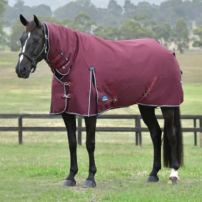 WeatherBeeta ComFiTec Essential Turnout Combo 220g, Burgundy/Navy, 75" - color: Burgundy/Navy, size: 75"