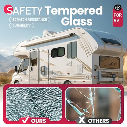 Wutist 2 Pack Horizontal RV Windows 21" W x 14" H w/Mesh Screen & Trim Ring - size: 2Pcs