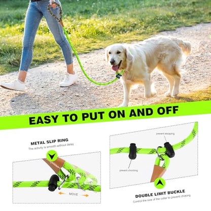 lynxking Dog Leash1/2in x 6ft Slip Lead Reflective Green and red, 2 Pack