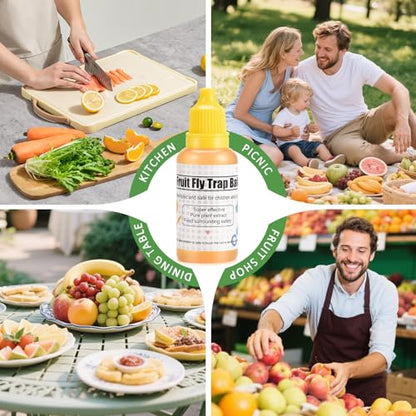 Fruit Fly Trap Refill Liquid Only 8 Pack,Gnat Killer Bait,Gnat Catcher Fruit Fly Traps for Indoors and Outdoors,Home,Kitchen,0.68 oz Each Bottle