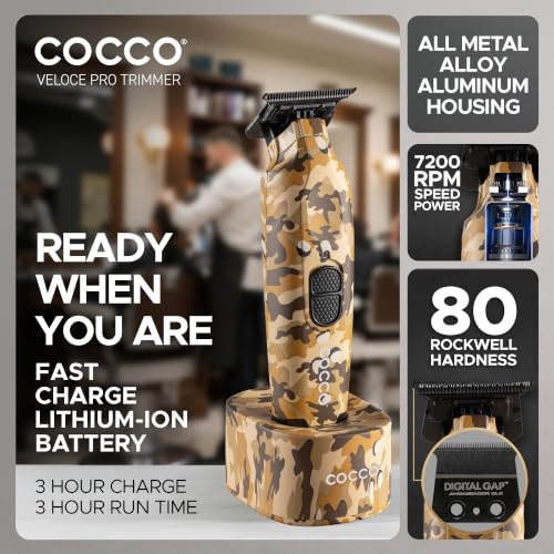 Cocco Hyper Veloce Pro Trimmer, Digital Gap Graphene Blade Edger - color: Camo