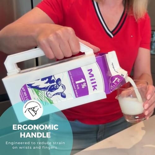 Carton Caddy XL Half Gallon Milk Carton Holder with Handle, Juice Box, Soda Bottle and Milk Half Gallon Holder with Handle, Rust Free, Dishwasher Safe, Reusable, Easy to Clean, Ergonomic (2 Pack) - size: 2 Pack