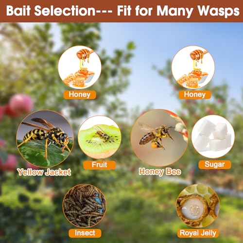 8 Pack Disposable Wasp Traps Outdoor Hanging Bags - size: 8 Pack