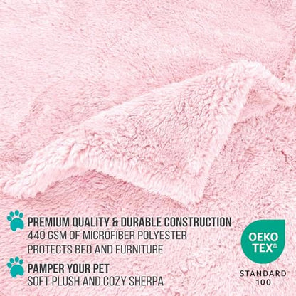 PetAmi Fluffy Sherpa Waterproof Dog Blanket for Large Pet Cat, 40x60 Pink - color: Pink, size: Large (40x60)
