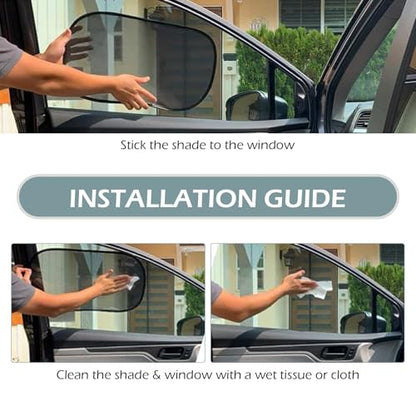 Car Window Shades for Baby, Double Layer Design Side Window Glass Transparent Isolation Mesh Screen, Sun Protection and Sun Shade Blocker, Glare Shield Protection,Mesh Car Window Shade (4 Pack)