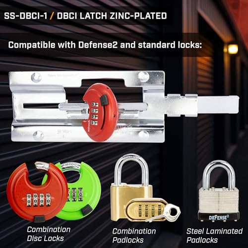 DBCI Overhead Roll Up Door Latch, Zinc-Plated 7-1/2" x 3-1/2", with 4 Bolt mounting - size: SS-DBCI-1