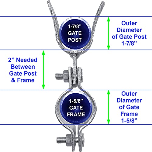 1-5/8" x 1-7/8" Chain Link Fence Gate Fork Latch - Fence Gate Latch - Galvanized Fence Gate Latch with Hole for Padlock - size: 1-5/8" X 1-7/8"